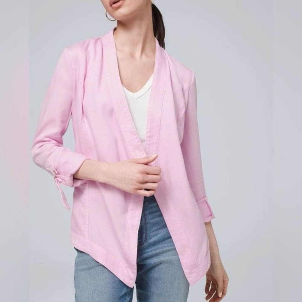 White House Black Market Lavendar Open Front Draped Blazer Jacket